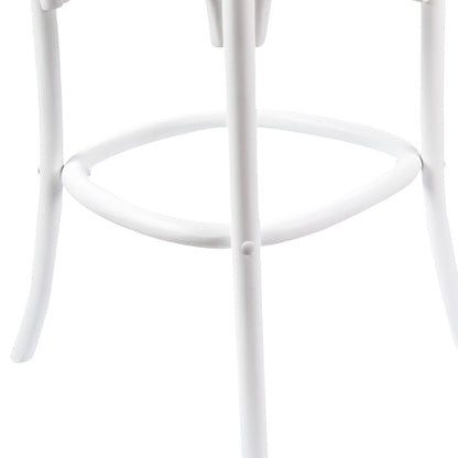 Aster 3pc Crossback Bar Stools Dining Chair Solid Birch Timber Rattan Seat White - Cosy Abode