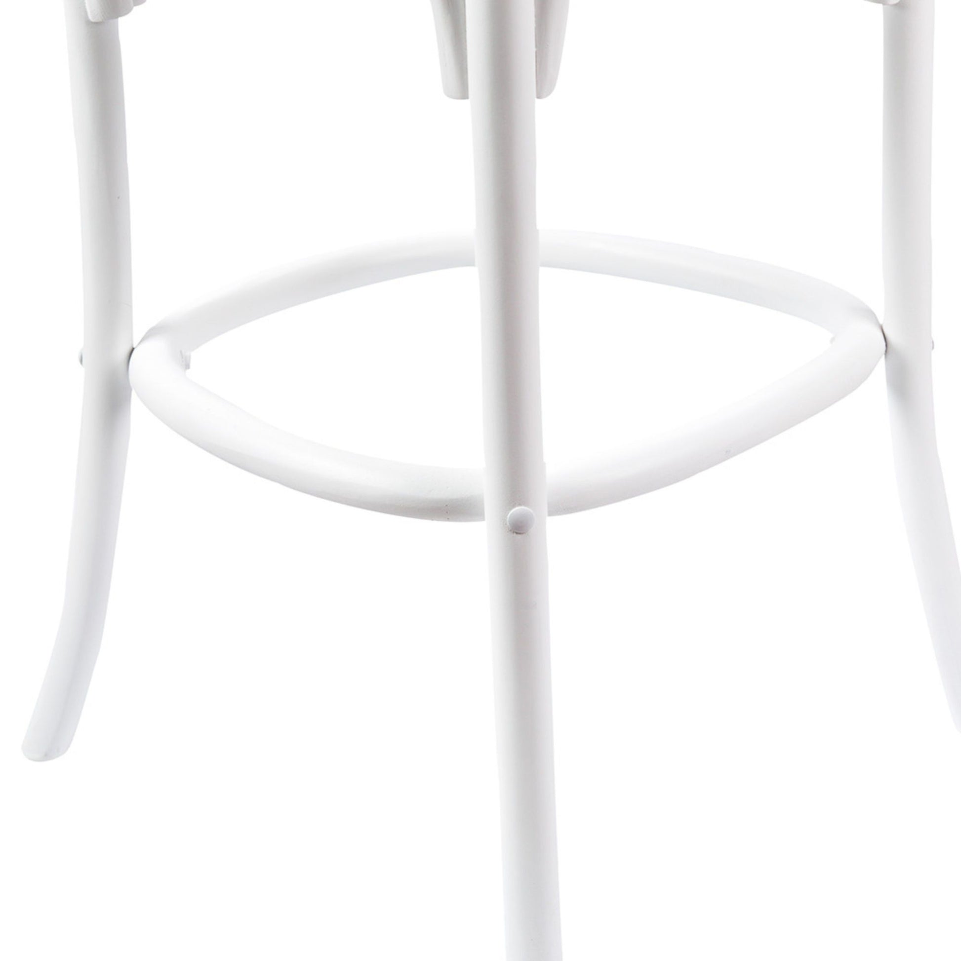 Aster 4pc Crossback Bar Stools Dining Chair Solid Birch Timber Rattan Seat White - Cosy Abode