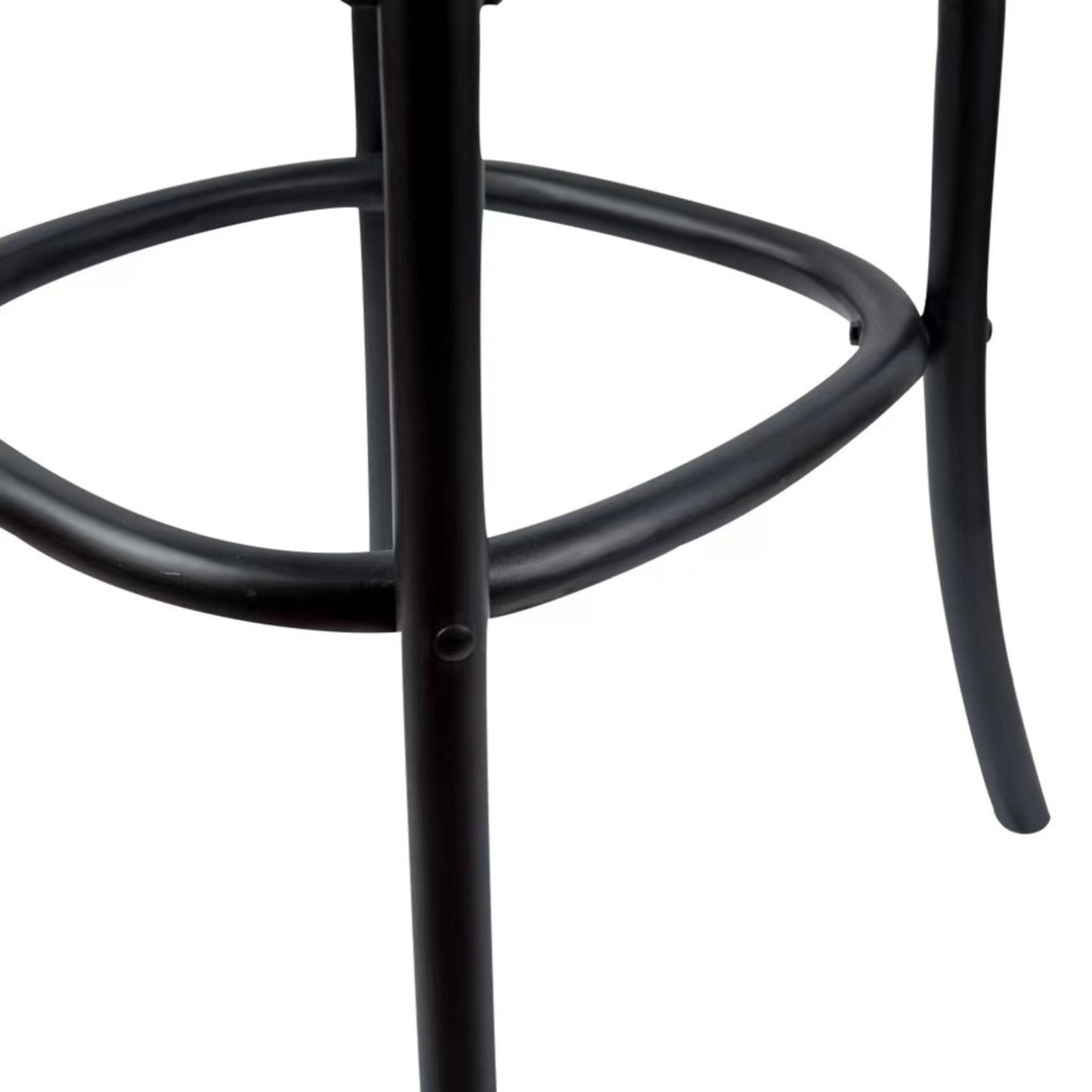 Aster 3pc Crossback Bar Stools Dining Chair Solid Birch Timber Rattan Seat Black - Cosy Abode