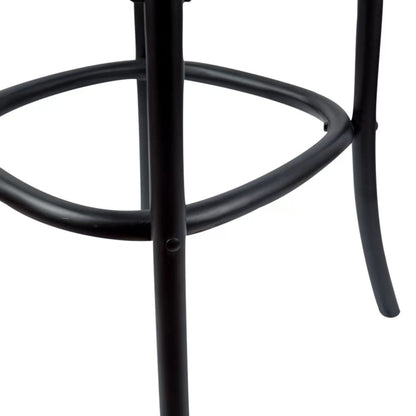 Aster Crossback Bar Stools Dining Chair Solid Birch Timber Rattan Seat - Black - Cosy Abode
