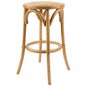 Aster Round Bar Stools Dining Stool Chair Solid Birch Timber Rattan Seat - Oak - Cosy Abode