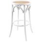 Aster Round Bar Stools Dining Stool Chair Solid Birch Timber Rattan Seat White - Cosy Abode