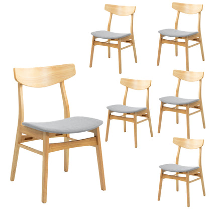 Cusco 7pc Set Dining Set 150cm Table 6 Chair Fabric Seat Scandinavian Style - Cosy Abode