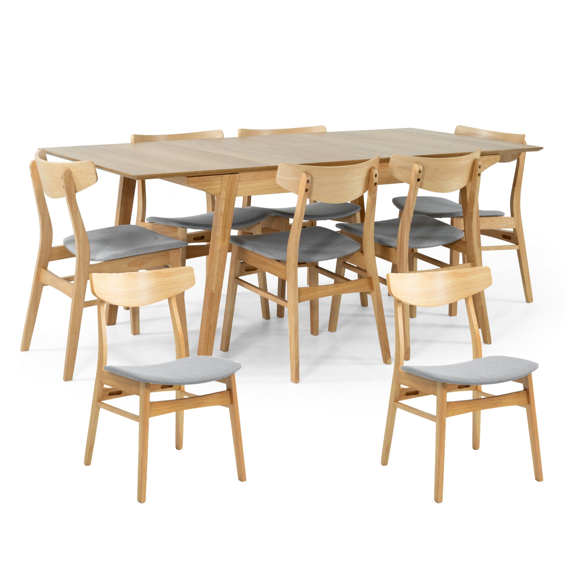 Cusco 9pc Set Dining Set 150 - 190cm Extendable Table 8 Chair Scandinavian Style - Cosy Abode