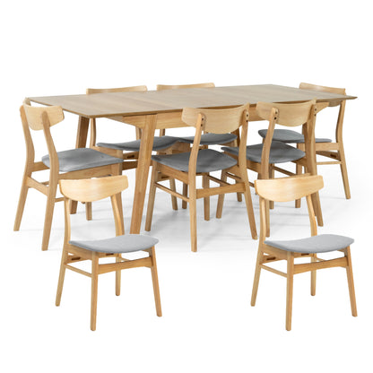 Cusco 9pc Set Dining Set 150 - 190cm Extendable Table 8 Chair Scandinavian Style - Cosy Abode