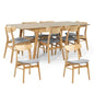 Cusco 9pc Set Dining Set 150 - 190cm Extendable Table 8 Chair Scandinavian Style - Cosy Abode