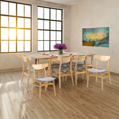 Cusco 9pc Set Dining Set 150 - 190cm Extendable Table 8 Chair Scandinavian Style - Cosy Abode