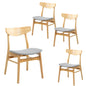 Cusco 4pc Set Dining Chair Fabric Seat Scandinavian Style Solid Rubberwood - Cosy Abode