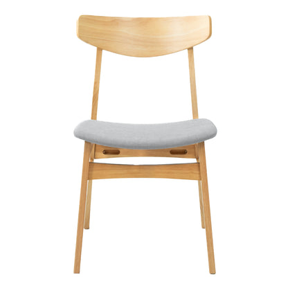Cusco 8pc Set Dining Chair Fabric Seat Scandinavian Style Solid Rubberwood - Cosy Abode