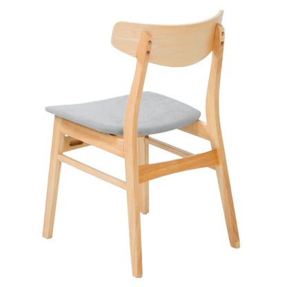 Cusco 8pc Set Dining Chair Fabric Seat Scandinavian Style Solid Rubberwood - Cosy Abode