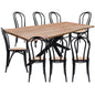 Lantana 9pc 240cm Dining Table 8 Black Arched Back Chair Set Live Edge Acacia - Cosy Abode