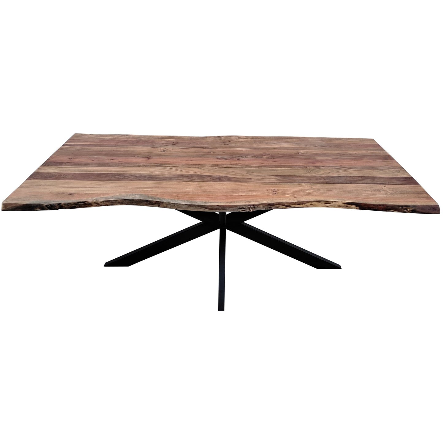 Lantana 9pc 240cm Dining Table 8 Black Arched Back Chair Set Live Edge Acacia - Cosy Abode