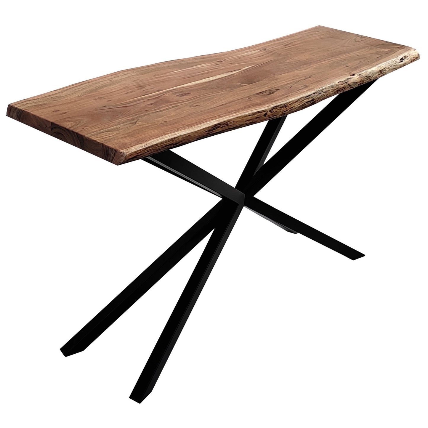 Lantana Console Table 140cm Entry Hallway Live Edge Solid Acacia Wood - Natural - Cosy Abode