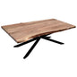 Lantana Coffee Table 130cm Live Edge Solid Acacia Timber Wood Metal Leg -Natural - Cosy Abode
