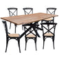 Lantana 7pc 180cm Dining Table 6 Black X-Back Chair Set Live Edge Acacia Wood - Cosy Abode