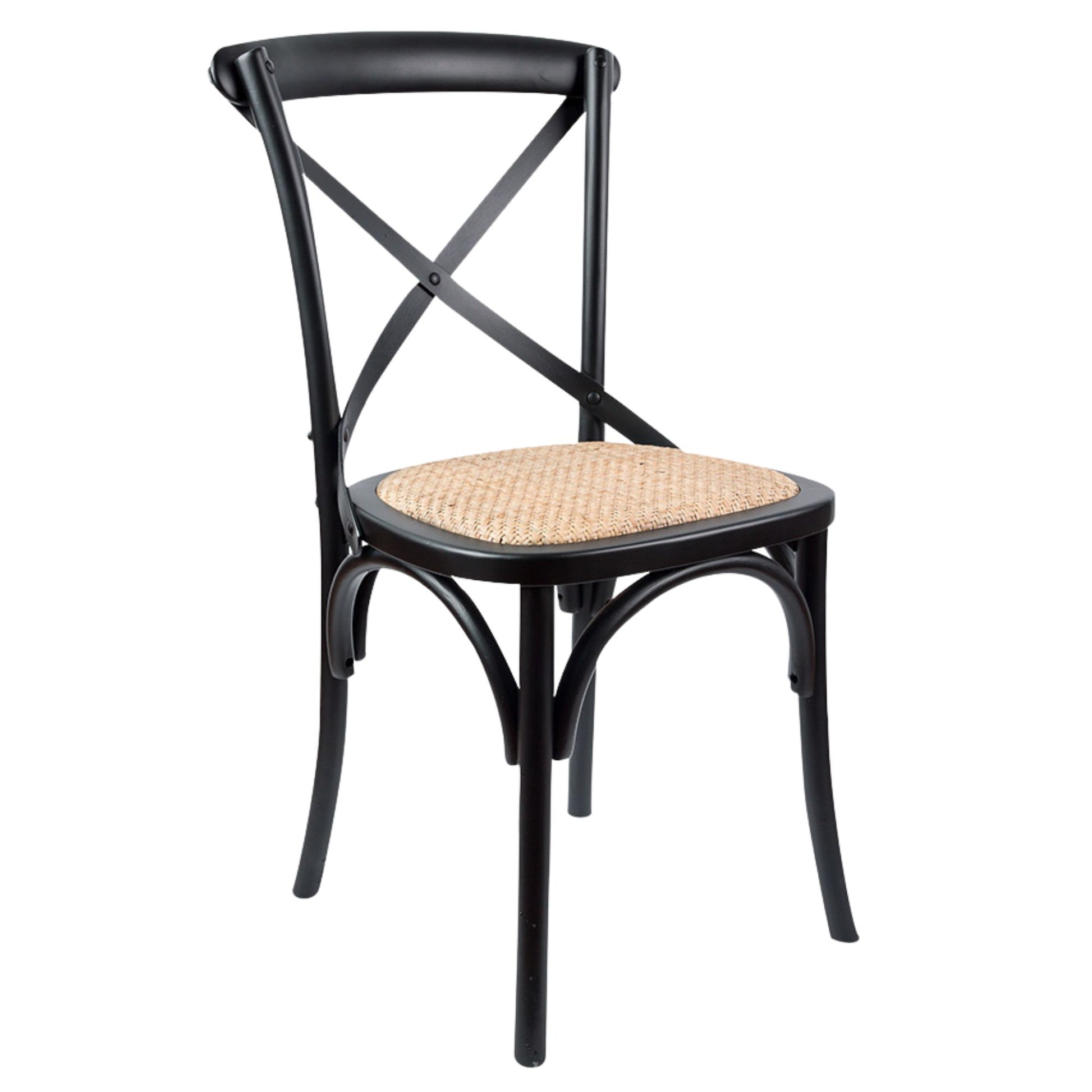 Lantana 7pc 180cm Dining Table 6 Black X-Back Chair Set Live Edge Acacia Wood - Cosy Abode