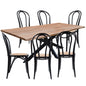 Lantana 7pc 180cm Dining Table 6 Black Arched Back Chair Set Live Edge Acacia - Cosy Abode