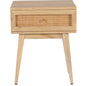 Olearia  Bedside Table 1 Drawer Storage Cabinet Solid Mango Wood Rattan Natural - Cosy Abode