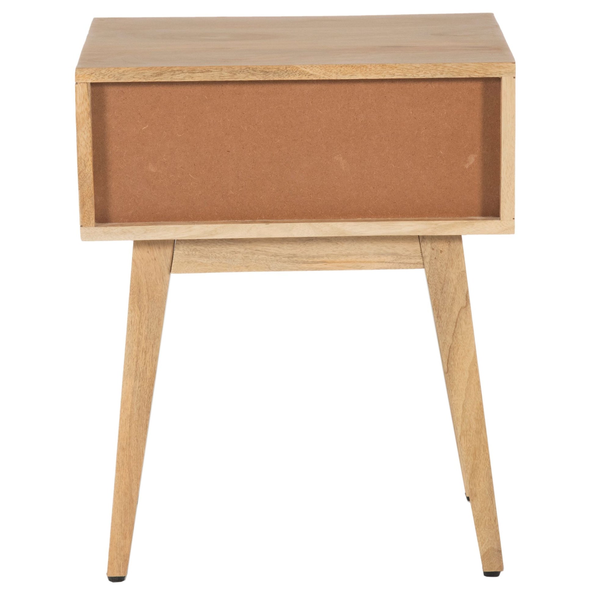 Olearia  Bedside Table 1 Drawer Storage Cabinet Solid Mango Wood Rattan Natural - Cosy Abode