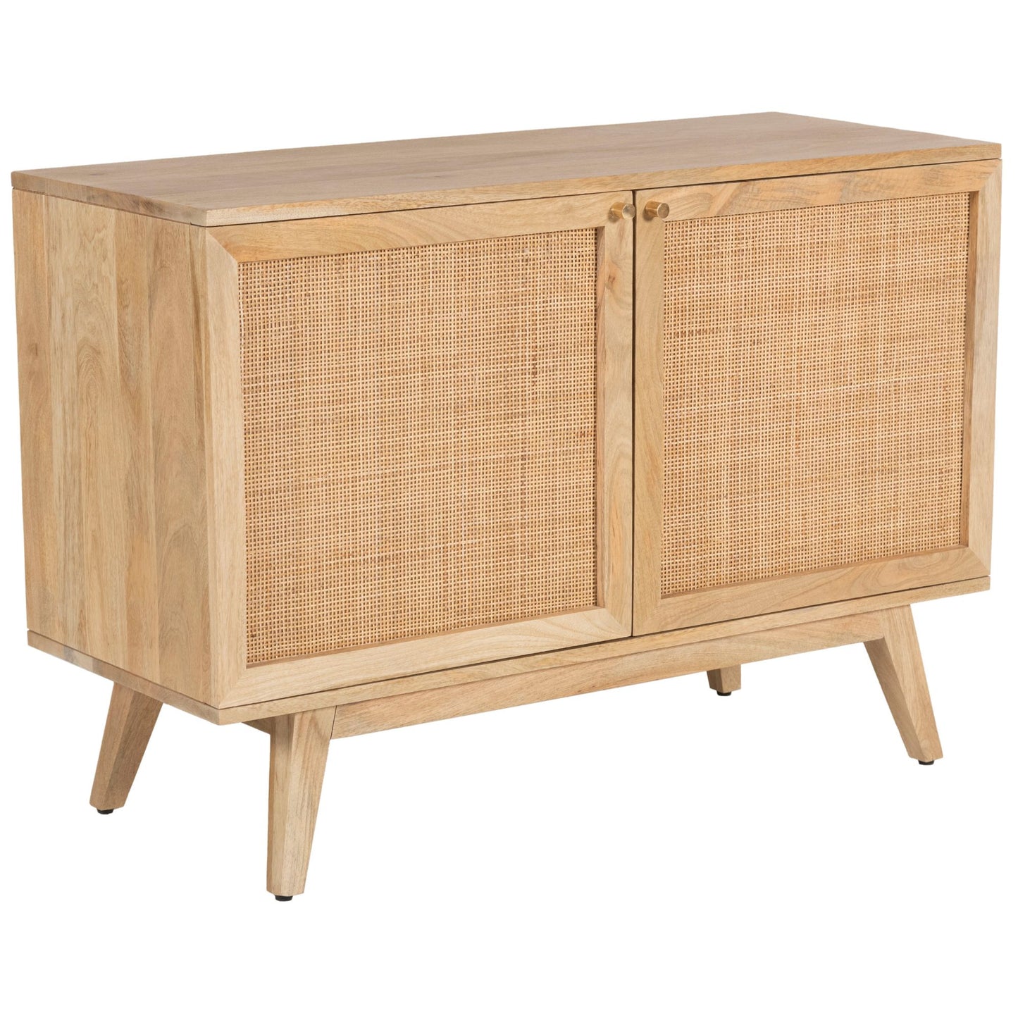 Olearia  Buffet Table 100cm 2 Door Solid Mango Wood Storage Cabinet Natural - Cosy Abode