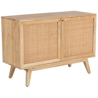 Olearia  Buffet Table 100cm 2 Door Solid Mango Wood Storage Cabinet Natural - Cosy Abode