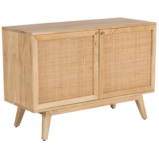 Olearia  Buffet Table 100cm 2 Door Solid Mango Wood Storage Cabinet Natural - Cosy Abode
