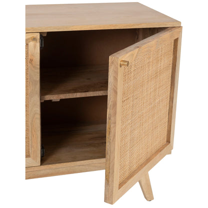 Olearia  Buffet Table 100cm 2 Door Solid Mango Wood Storage Cabinet Natural - Cosy Abode
