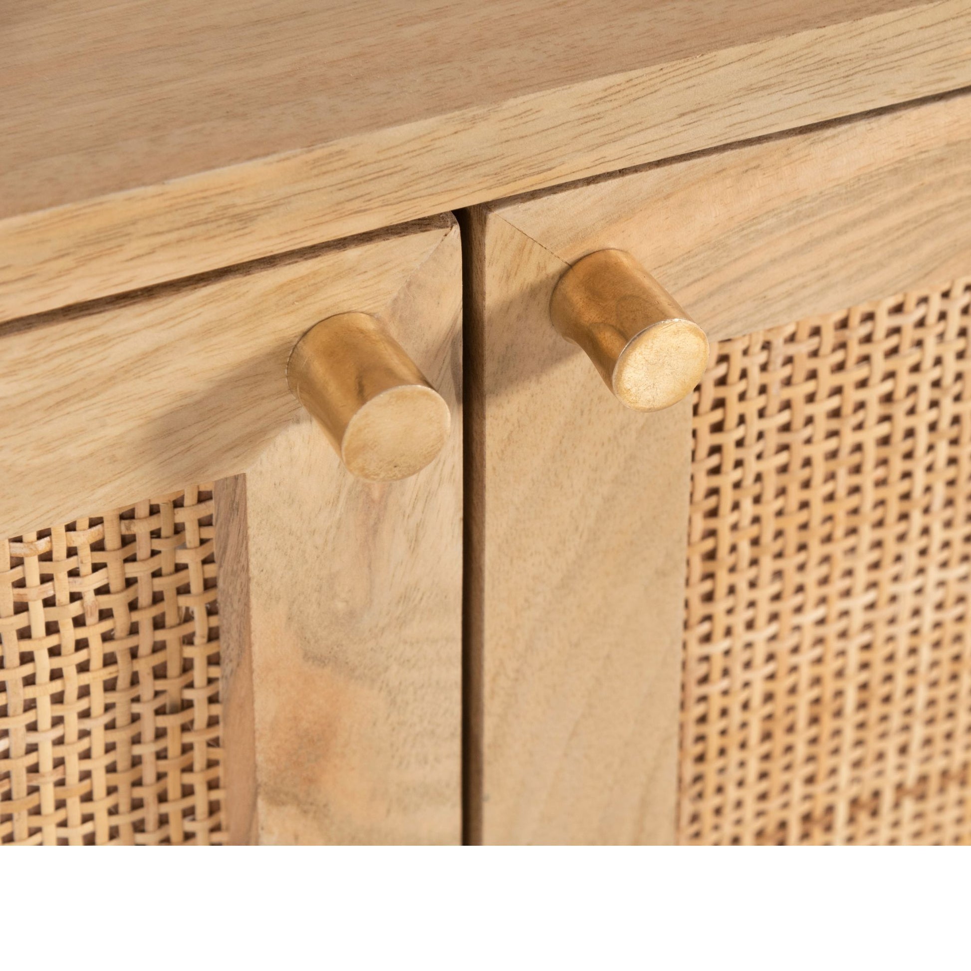 Olearia  Buffet Table 100cm 2 Door Solid Mango Wood Storage Cabinet Natural - Cosy Abode