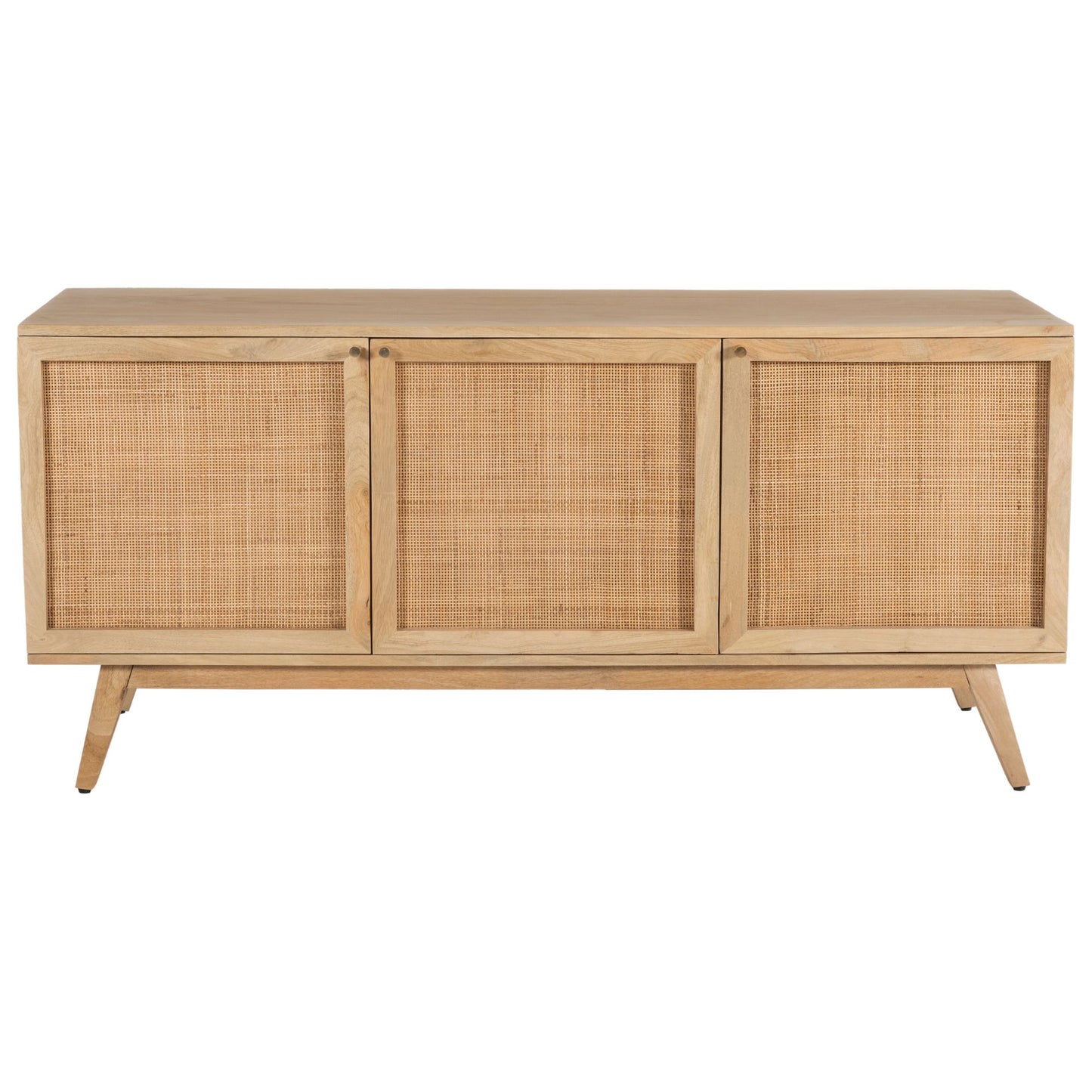 Olearia  Buffet Table 150cm 3 Door Solid Mango Wood Storage Cabinet Natural - Cosy Abode