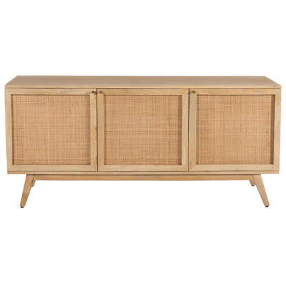 Olearia  Buffet Table 150cm 3 Door Solid Mango Wood Storage Cabinet Natural - Cosy Abode