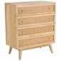 Olearia  Storage Cabinet Buffet Chest of 4 Drawer Mango Wood Rattan Natural - Cosy Abode