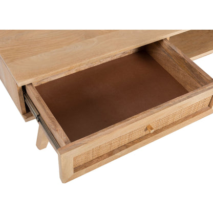 Olearia  Coffee Table 120cm Solid Mango Timber Wood Rattan Furniture Natural - Cosy Abode