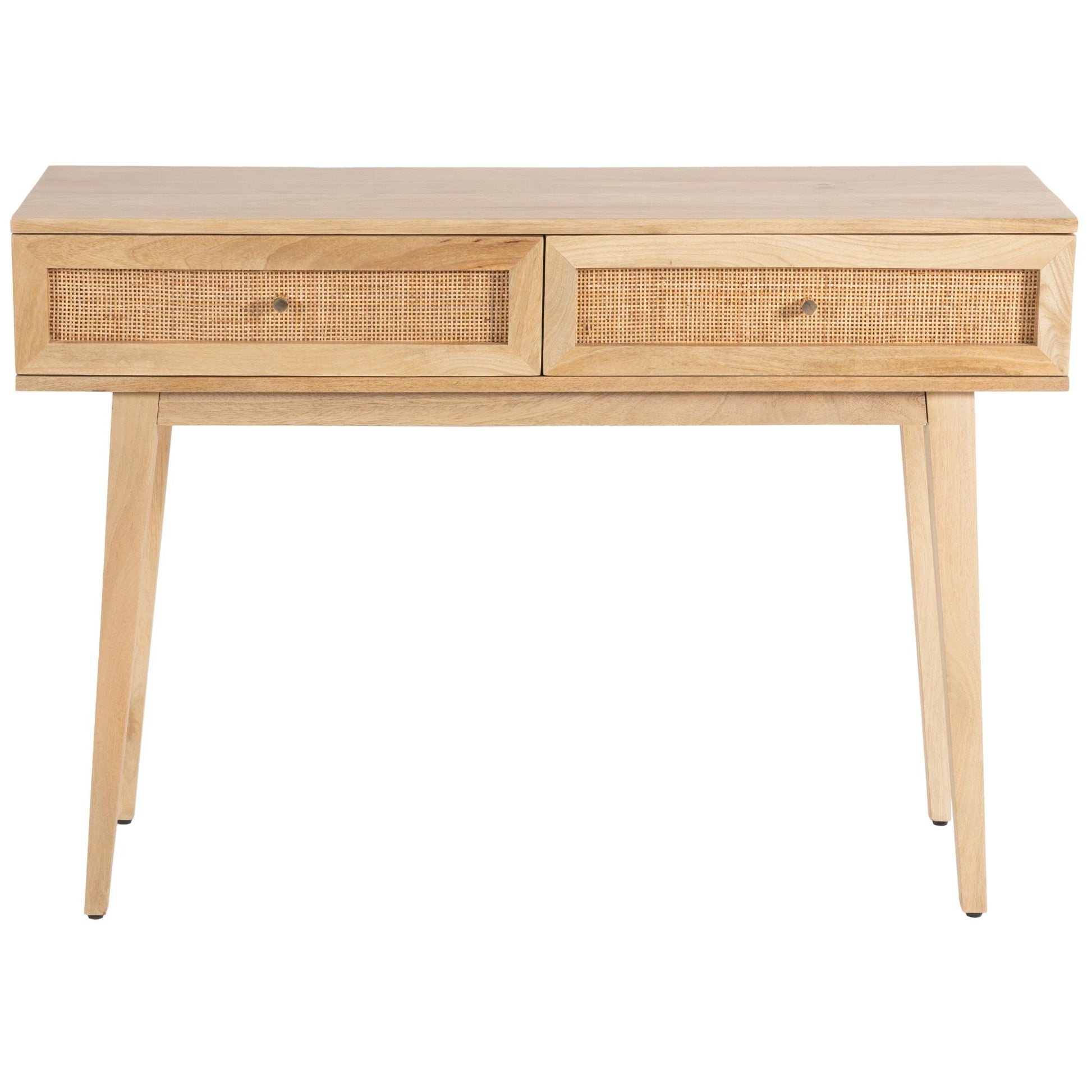 Olearia  Console Table 110cm Solid Mango Timber Wood Rattan Furniture Natural - Cosy Abode