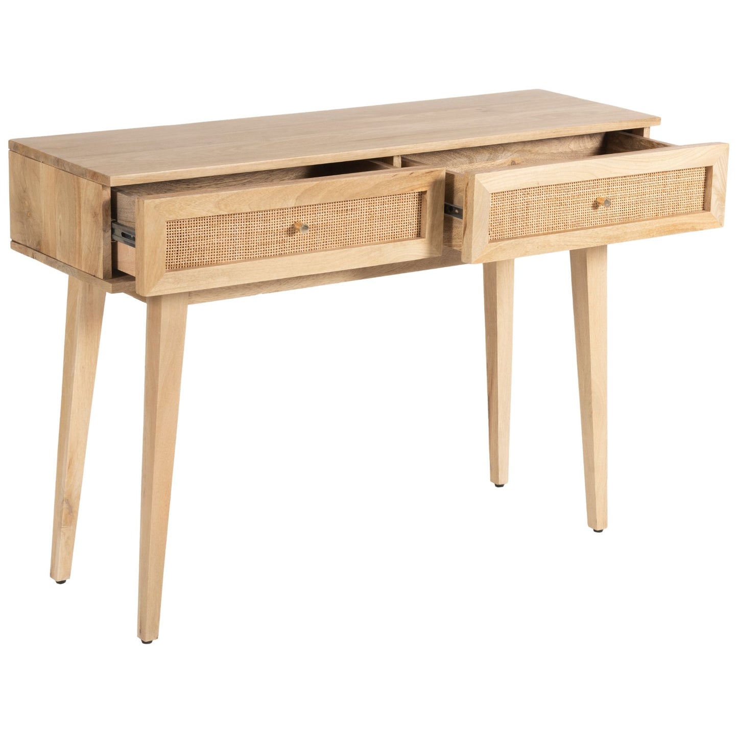 Olearia  Console Table 110cm Solid Mango Timber Wood Rattan Furniture Natural - Cosy Abode