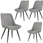 Helenium Dining Chair Set of 4 Fabric Seat with Metal Frame - Granite - Cosy Abode