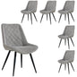 Helenium Dining Chair Set of 6 Fabric Seat with Metal Frame - Granite - Cosy Abode
