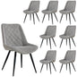 Helenium Dining Chair Set of 8 Fabric Seat with Metal Frame - Granite - Cosy Abode