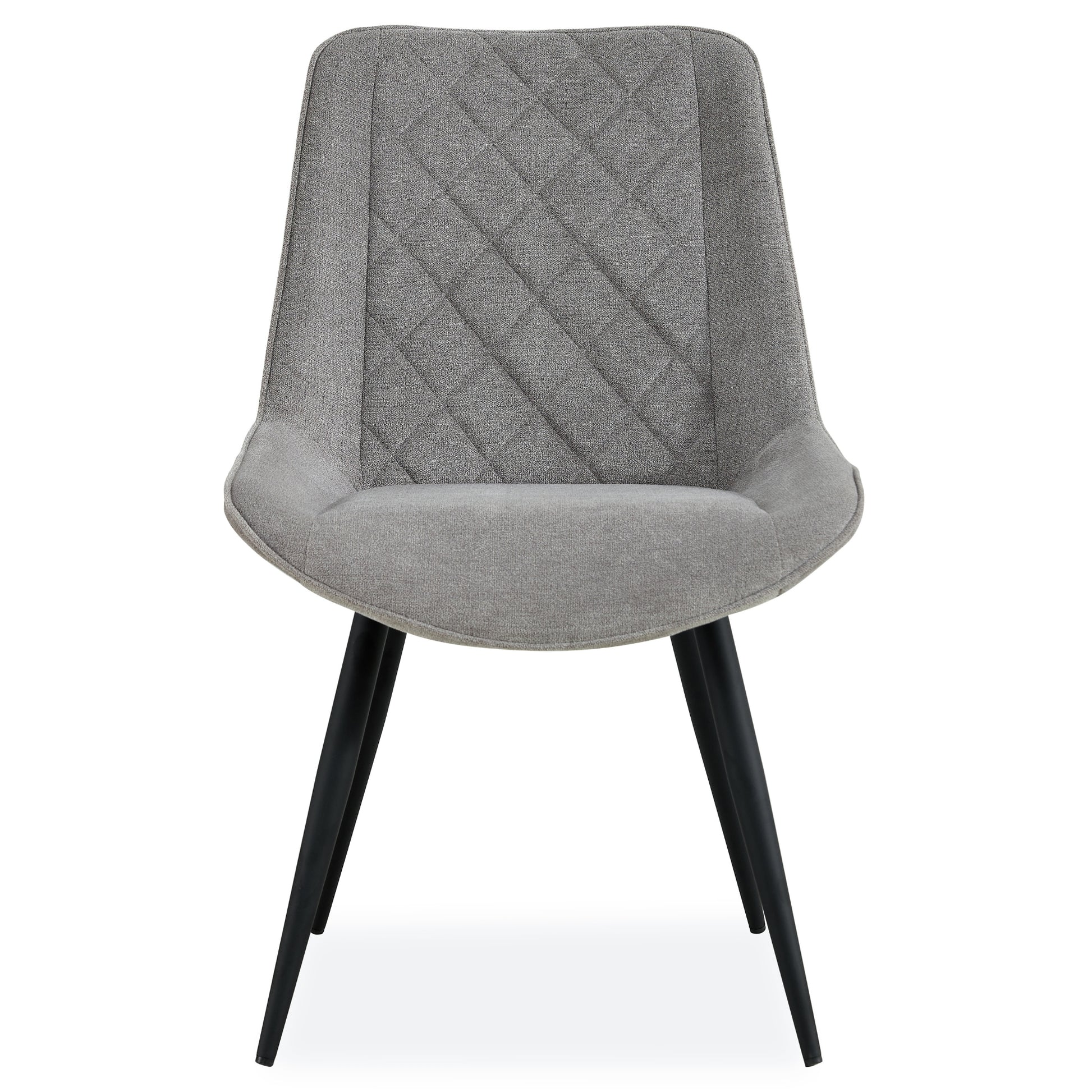 Helenium Dining Chair Set of 8 Fabric Seat with Metal Frame - Granite - Cosy Abode
