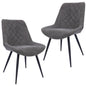 Helenium Dining Chair Set of 2 Fabric Seat with Metal Frame - Graphite - Cosy Abode