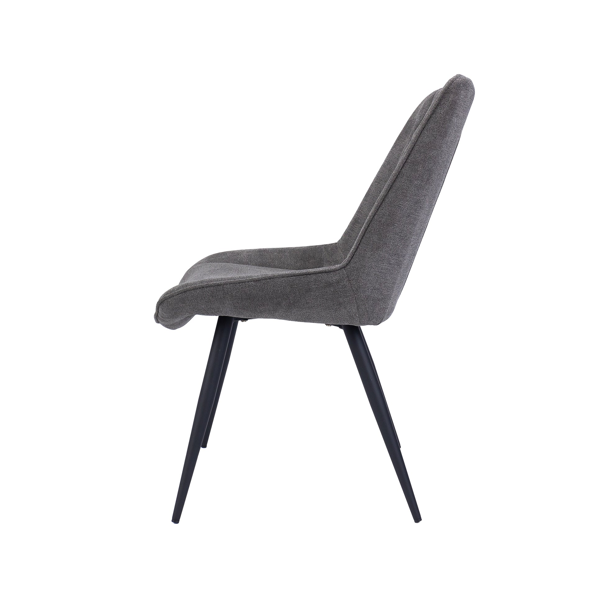 Helenium Dining Chair Set of 2 Fabric Seat with Metal Frame - Graphite - Cosy Abode