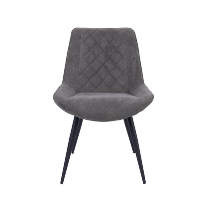 Helenium Dining Chair Set of 4 Fabric Seat with Metal Frame - Graphite - Cosy Abode