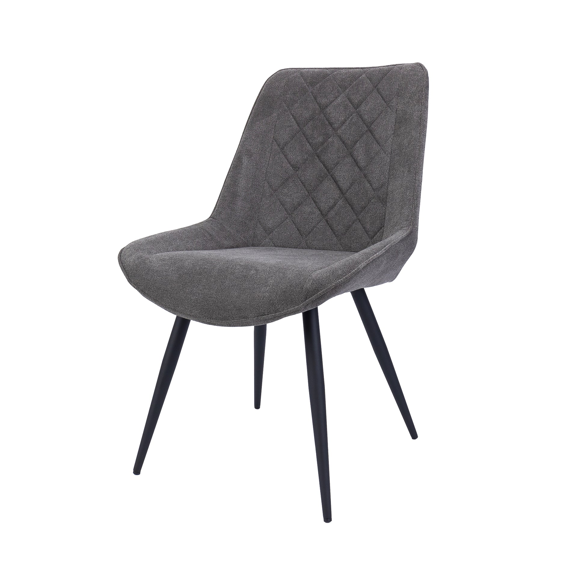 Helenium Dining Chair Set of 4 Fabric Seat with Metal Frame - Graphite - Cosy Abode