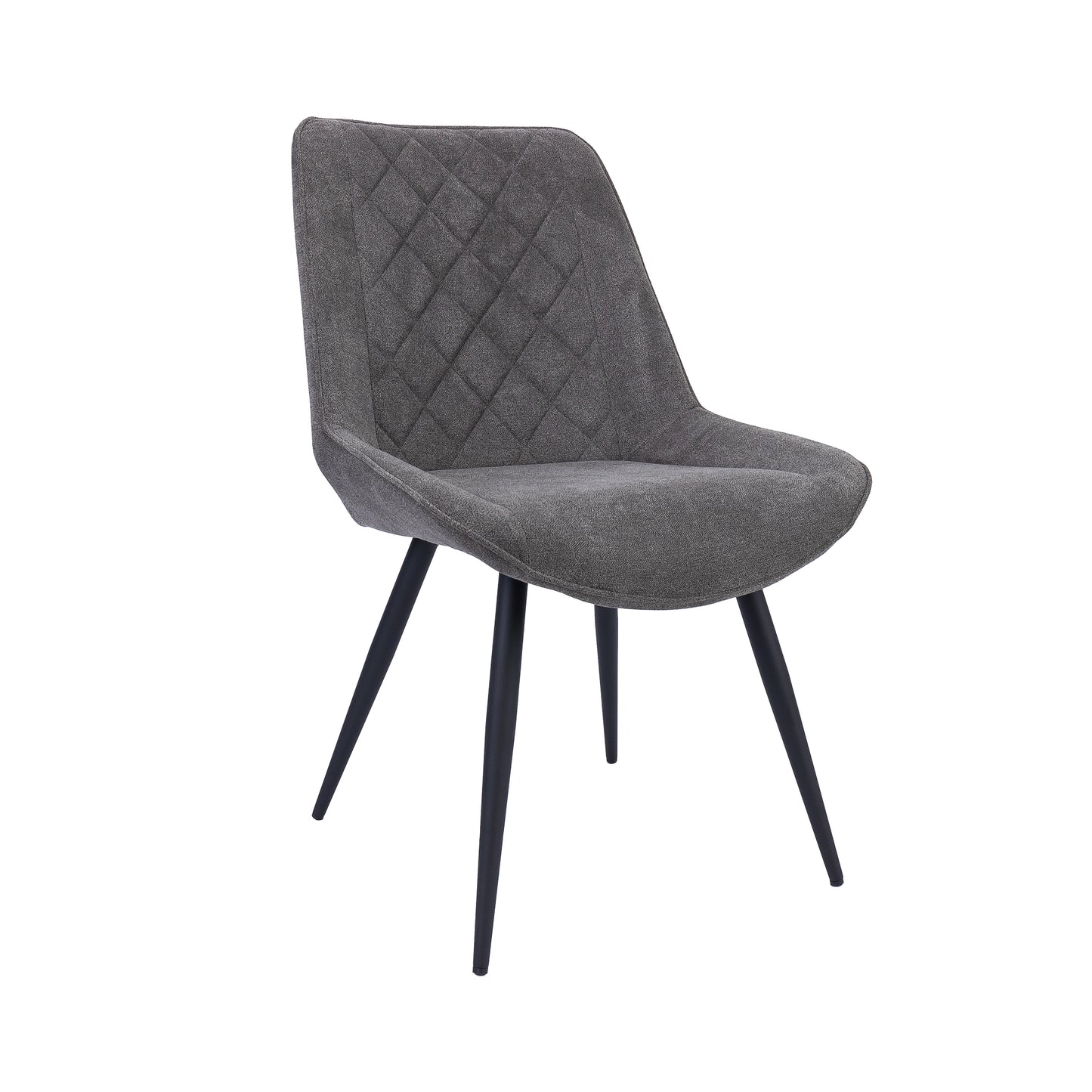 Helenium Dining Chair Set of 4 Fabric Seat with Metal Frame - Graphite - Cosy Abode