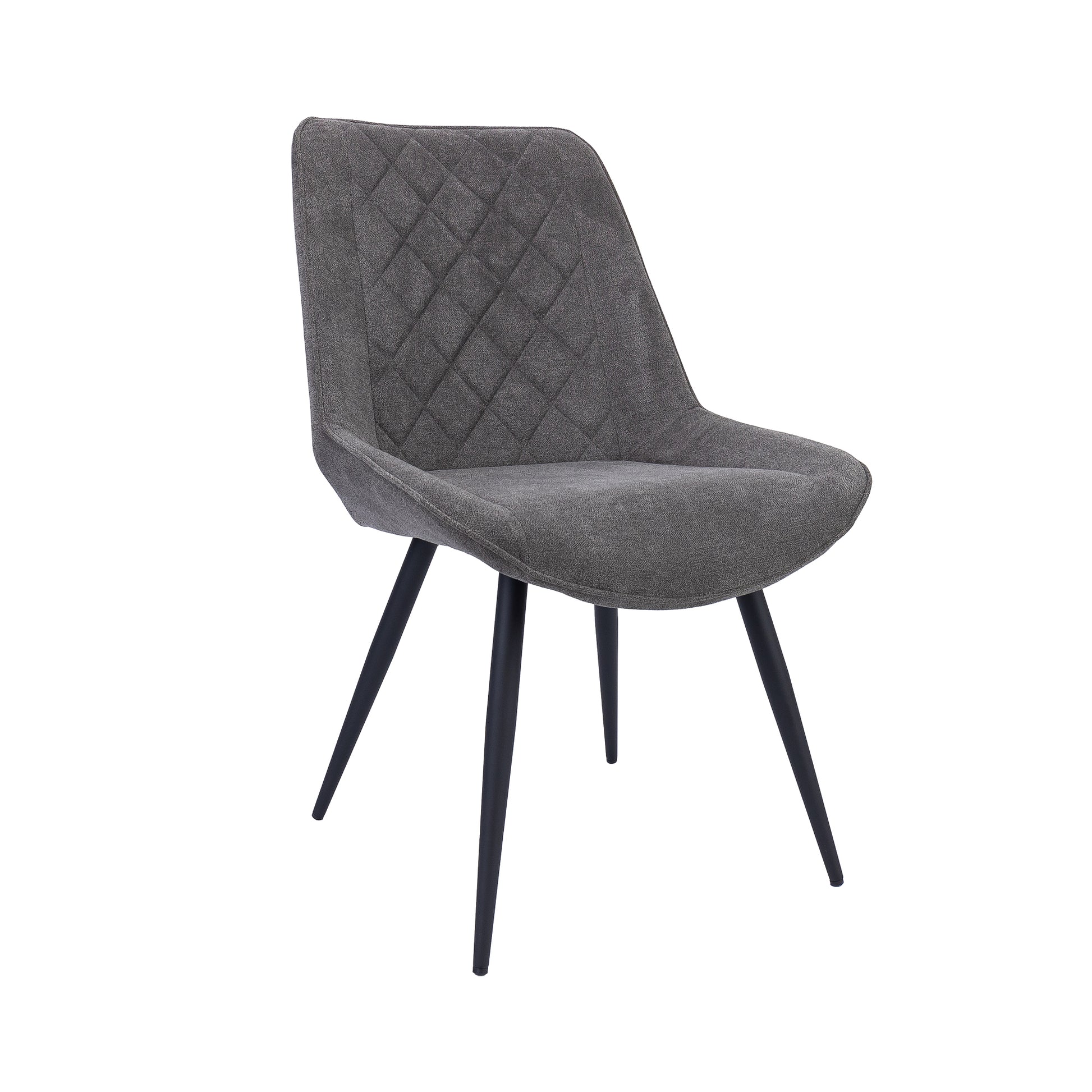 Helenium Dining Chair Set of 4 Fabric Seat with Metal Frame - Graphite - Cosy Abode