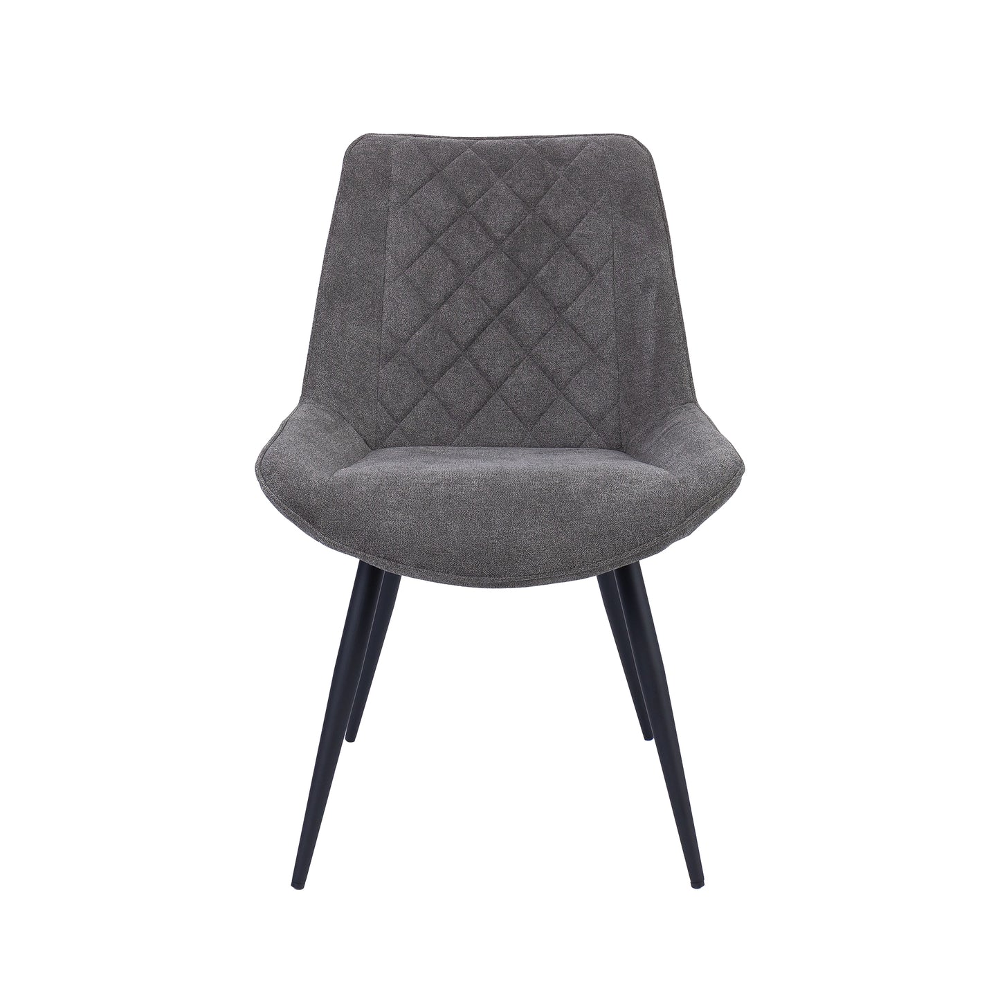 Helenium Dining Chair Set of 6 Fabric Seat with Metal Frame - Graphite - Cosy Abode