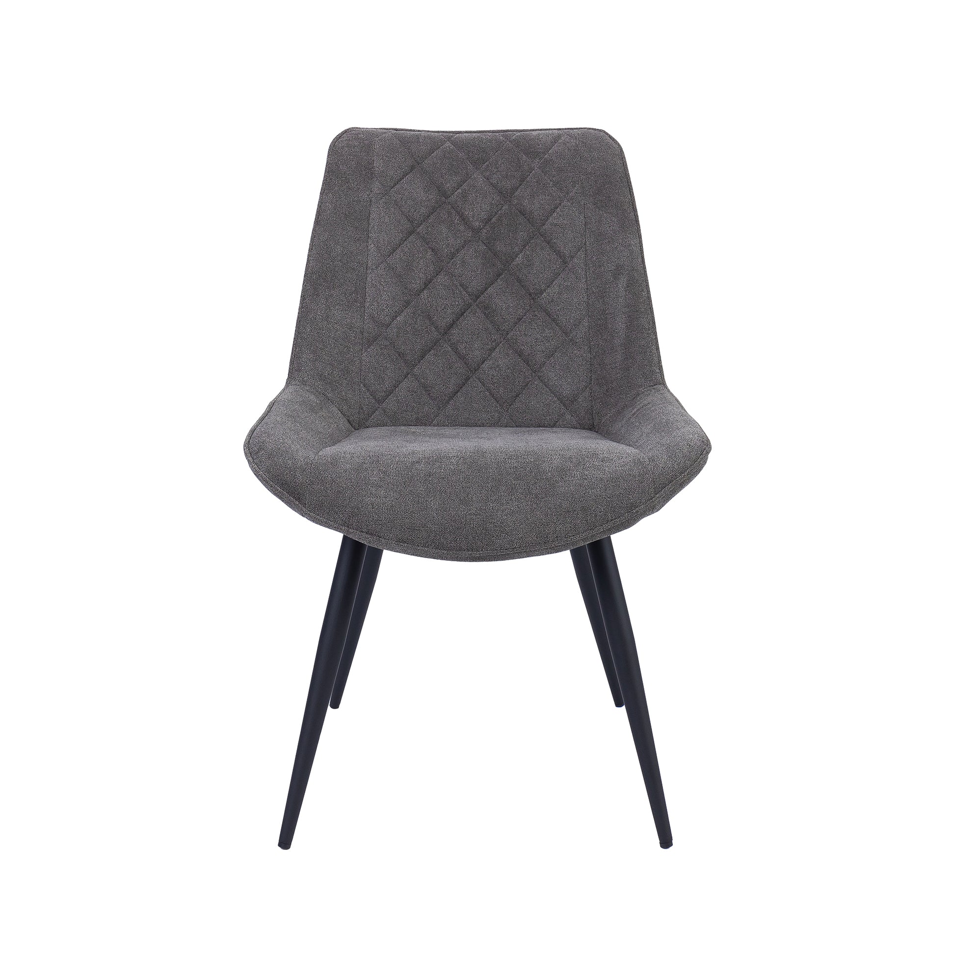 Helenium Dining Chair Set of 6 Fabric Seat with Metal Frame - Graphite - Cosy Abode