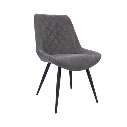 Helenium Dining Chair Set of 6 Fabric Seat with Metal Frame - Graphite - Cosy Abode
