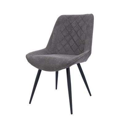 Helenium Dining Chair Set of 8 Fabric Seat with Metal Frame - Graphite - Cosy Abode