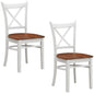 Lupin Dining Chair Set of 2 Crossback Solid Rubber Wood Furniture - White Oak - Cosy Abode