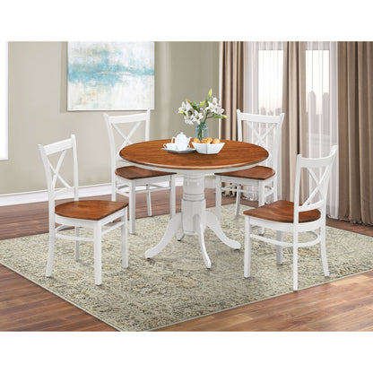Lupin Dining Chair Set of 2 Crossback Solid Rubber Wood Furniture - White Oak - Cosy Abode
